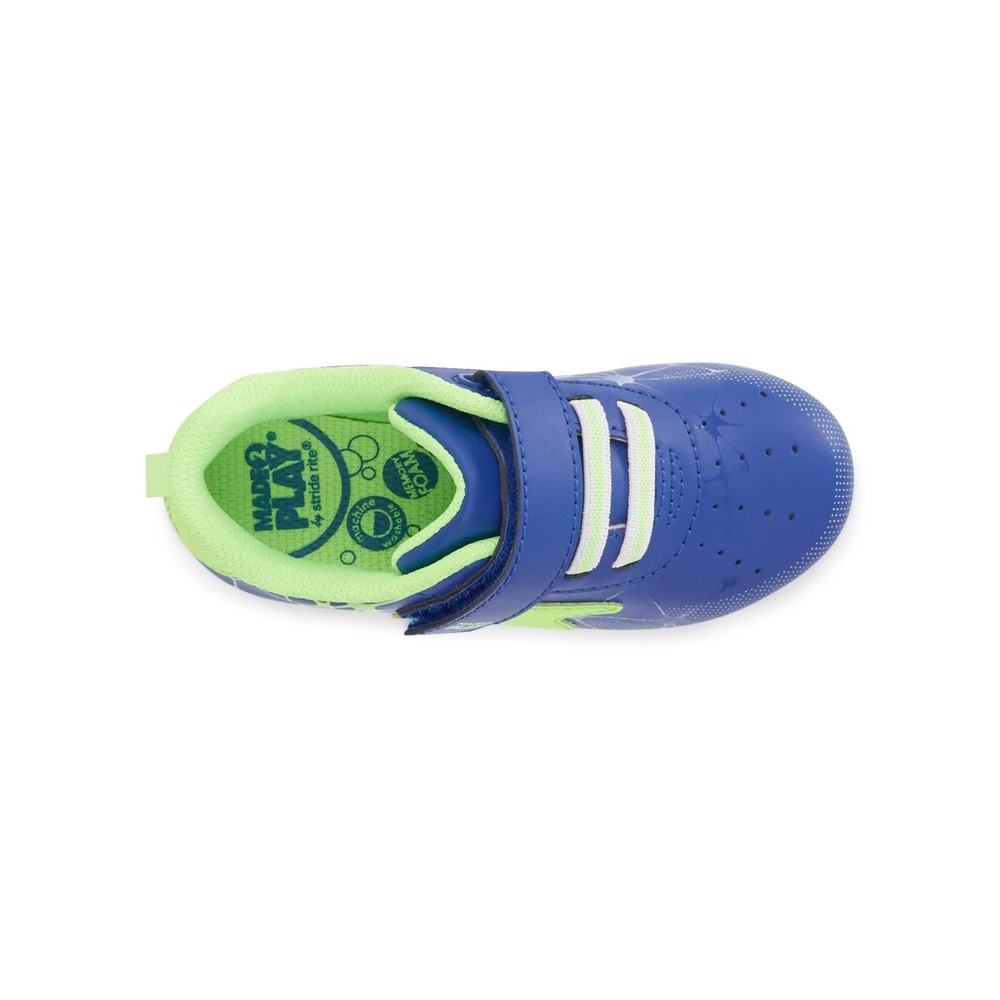 Kids Blue and Green Soccer Cleats